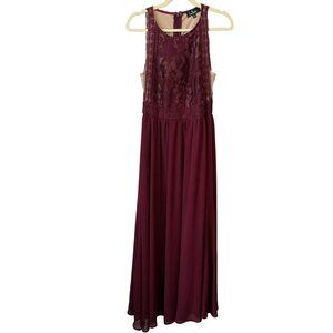 Lulus Burgundy Lace Maxi Dress Size M